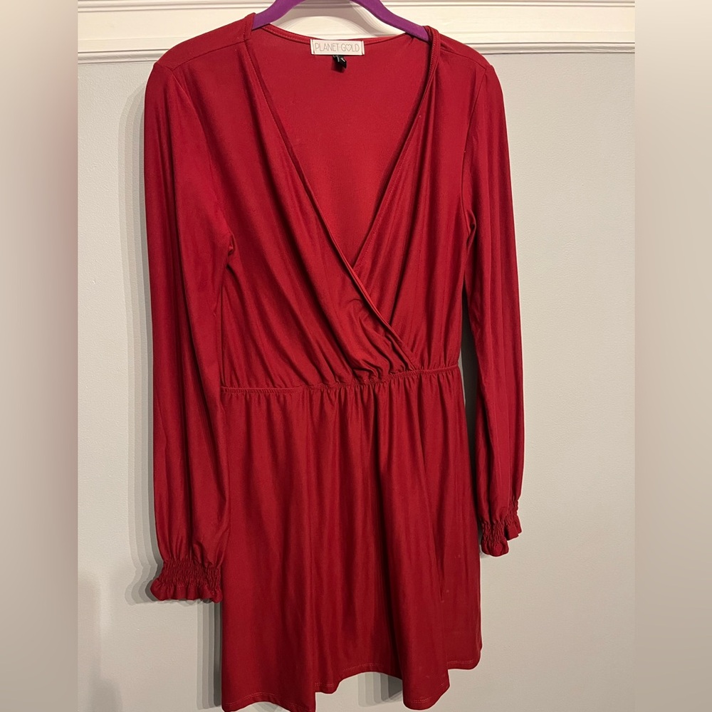 Planet Gold V-Neck Dress